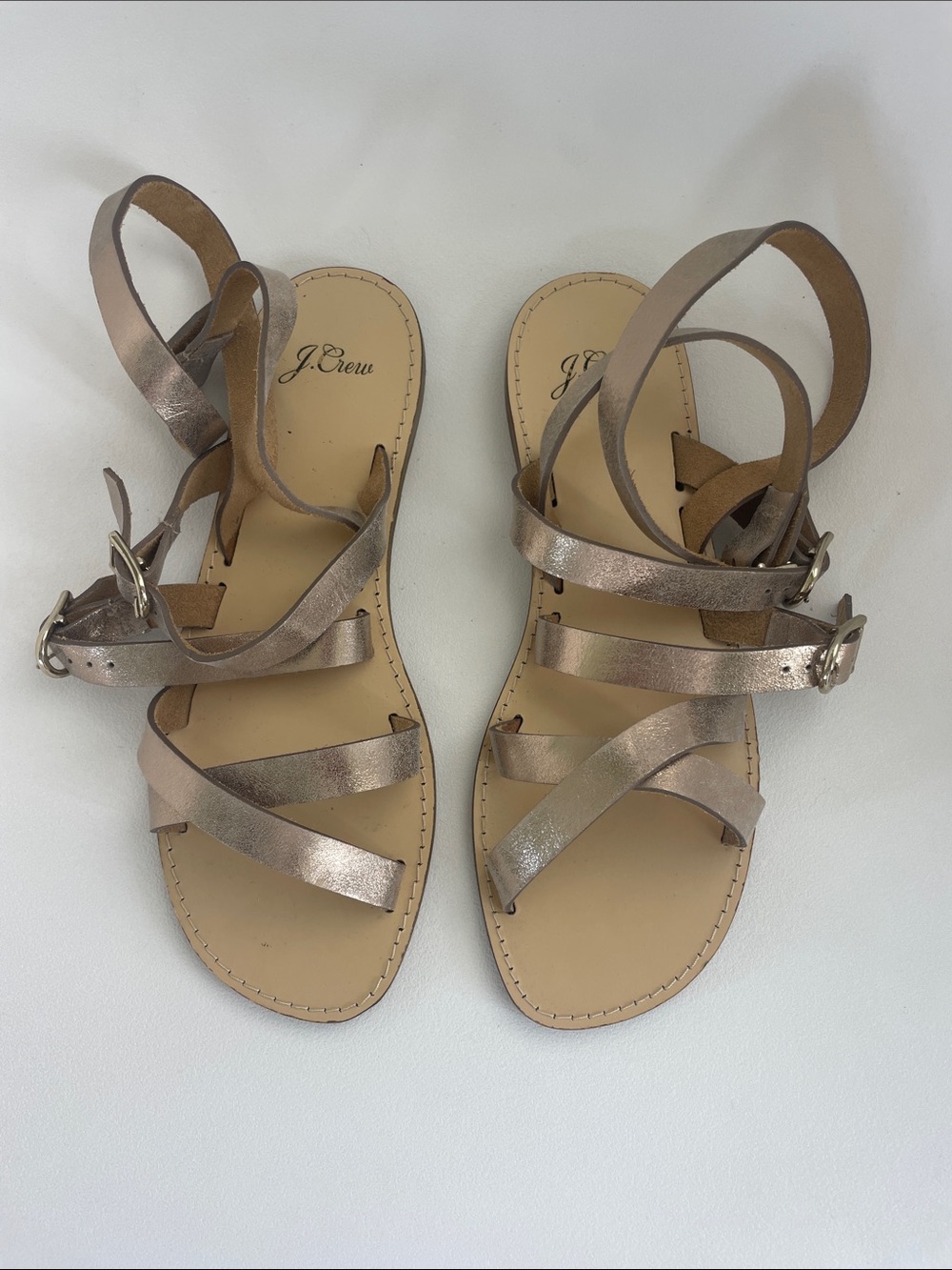 J. Crew Gold Leather Sandals size 8.5